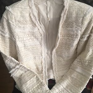 Truth & Pride cream, lace, blazer